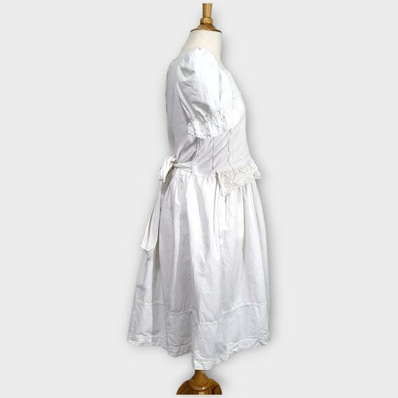 Paulina Dress Womens Size 8 / 10 White FLAWS READ Cottage, Shoujo Prairie - Picture 2 of 16